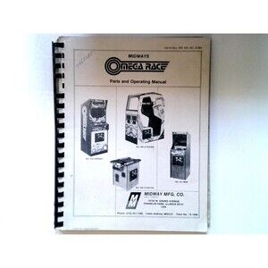 Midway Omega Race Arcade Game Manual Parts Operating Guide Vintage